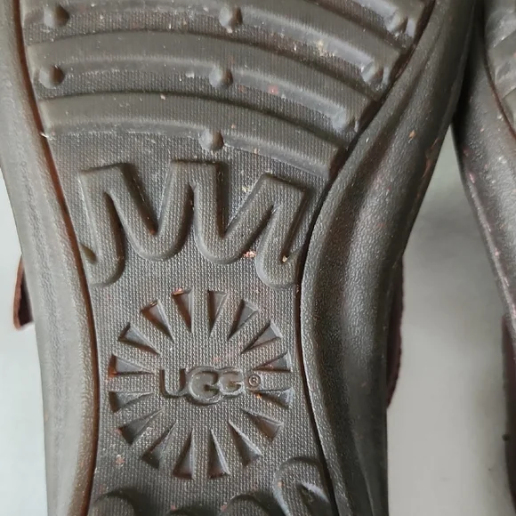UGG Women's Brown Leather Slip-On - Picture 12 of 13